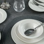 Hermia SheydaKrem Juego de cena de porcelana, 24 piezas, Blanco